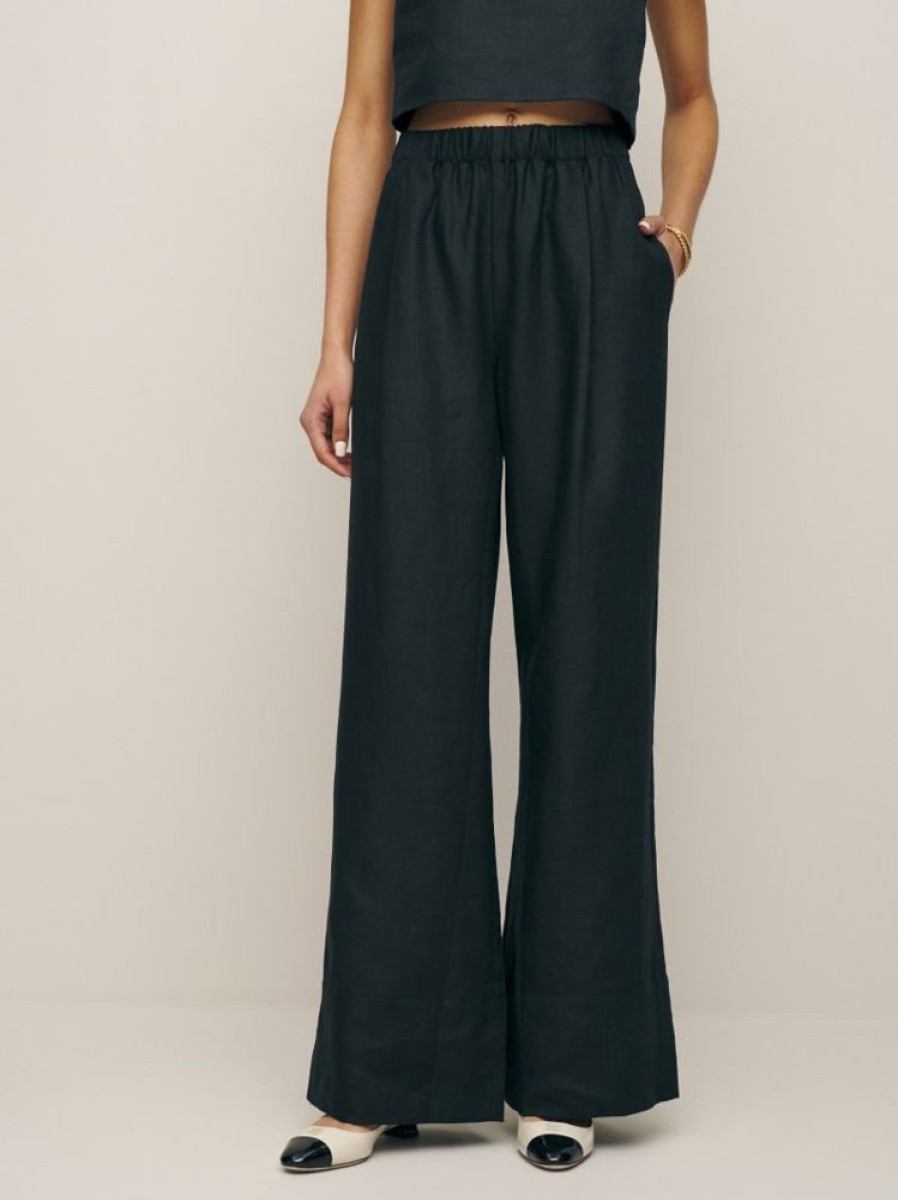 Reformation Petites Fernando Wide Leg Linen Pant Clearance