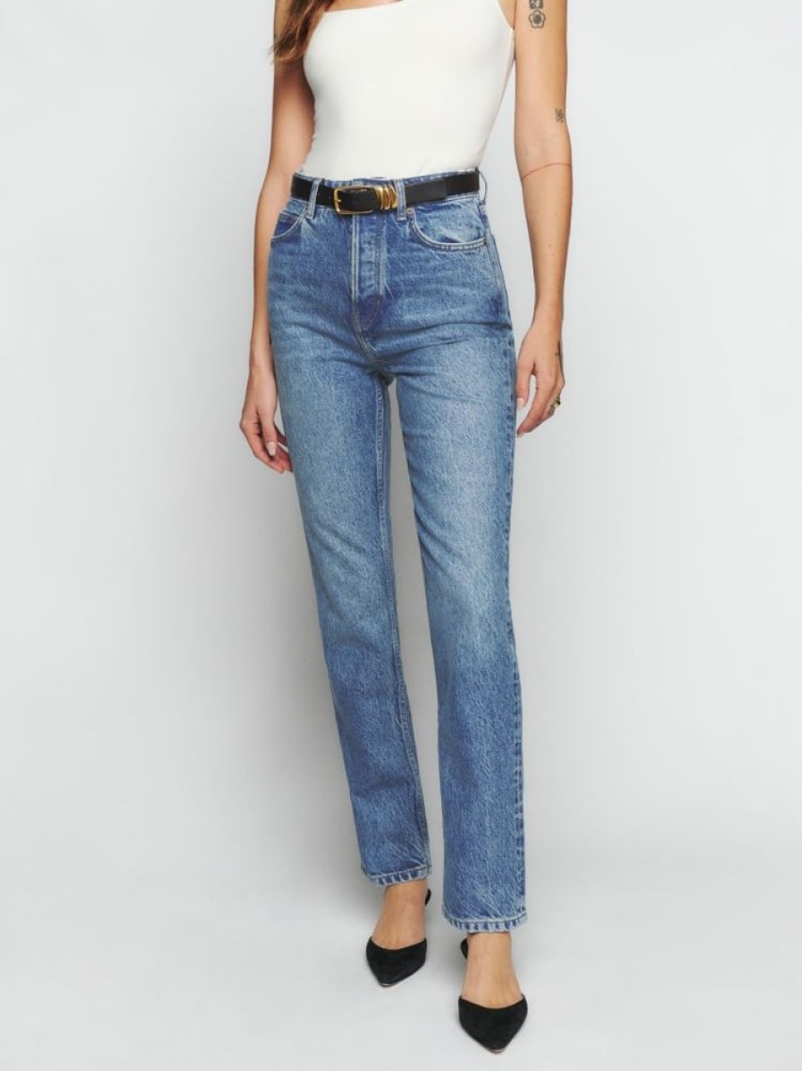 Reformation Cynthia High Rise Straight Jeans Clearance