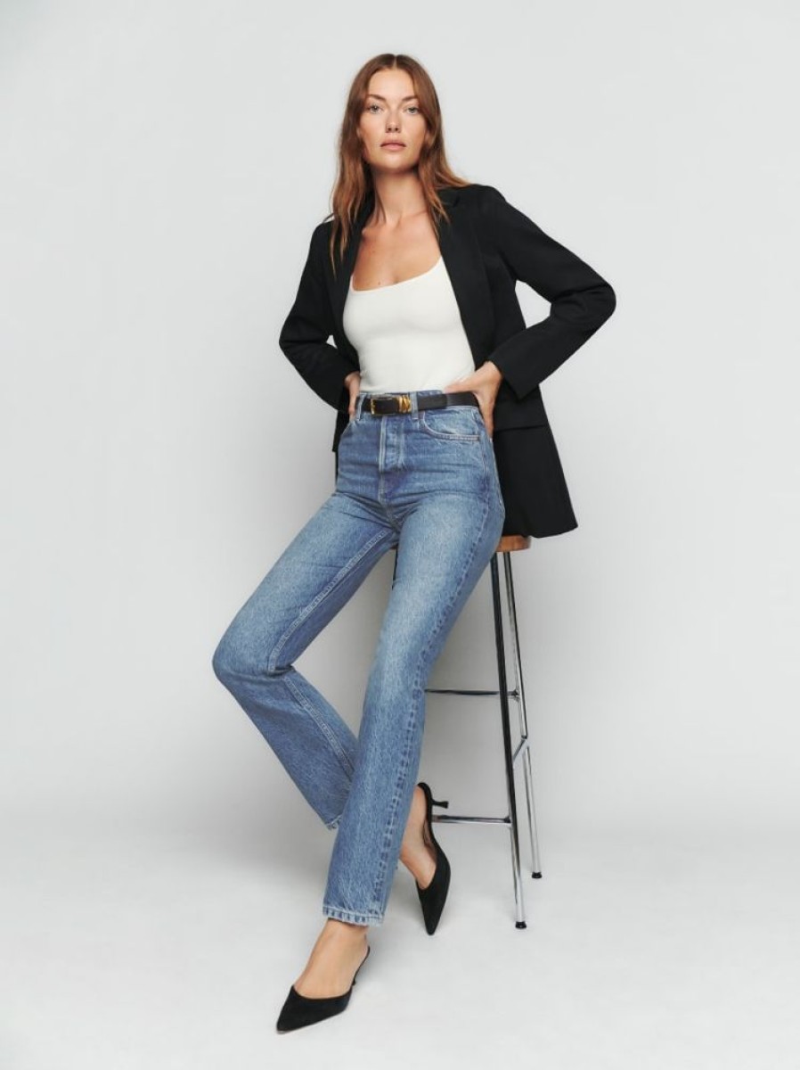 Reformation Cynthia High Rise Straight Jeans Clearance