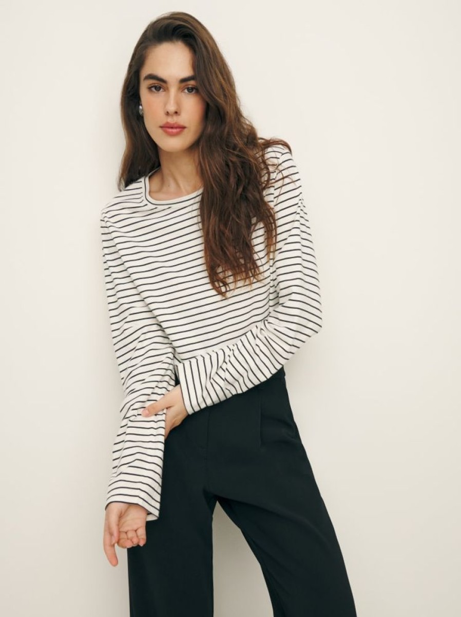 Reformation Becca Relaxed Long Sleeve Cropped Tee Clearance