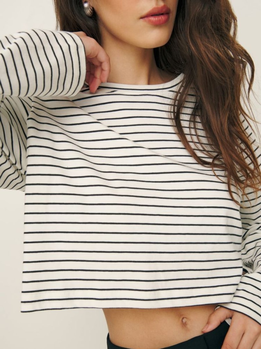 Reformation Becca Relaxed Long Sleeve Cropped Tee Clearance