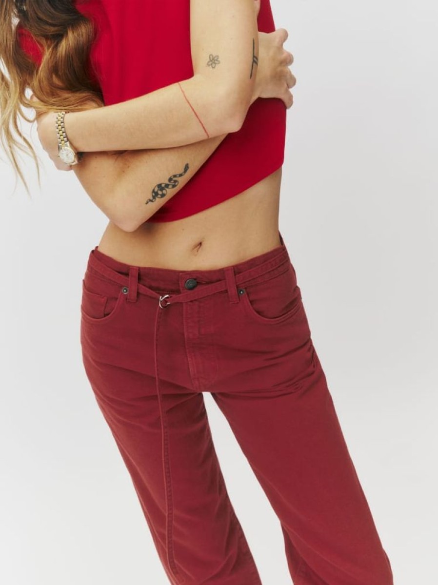 Reformation Val Belted Mid Rise Straight Jeans Best