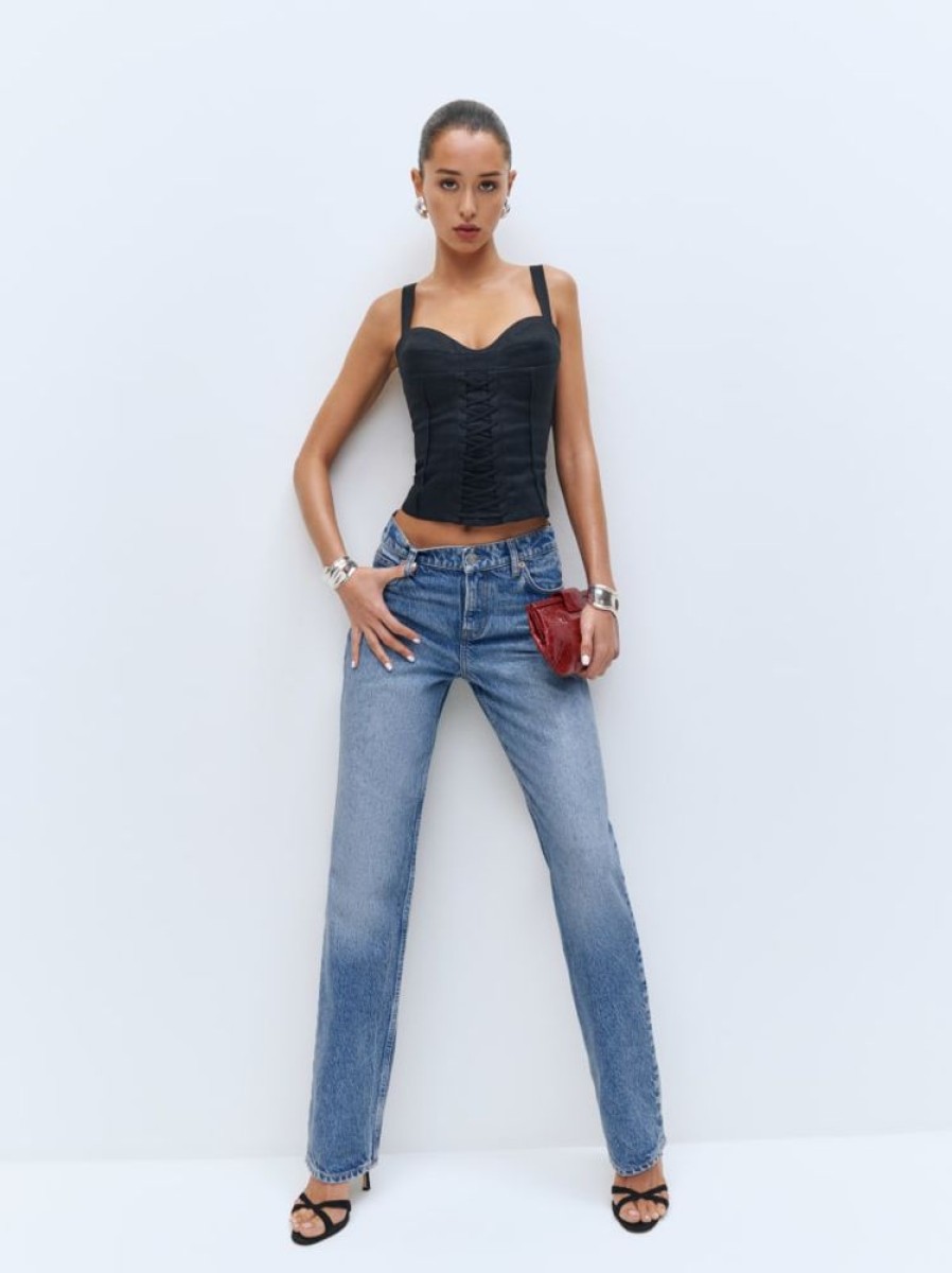 Reformation Abby Low Rise Straight Jeans Wholesale