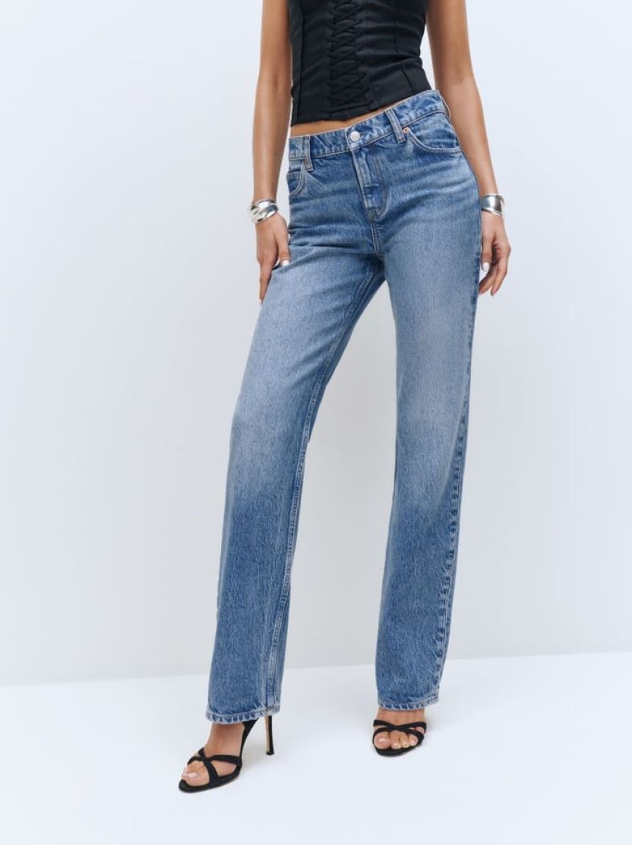 Reformation Abby Low Rise Straight Jeans Wholesale