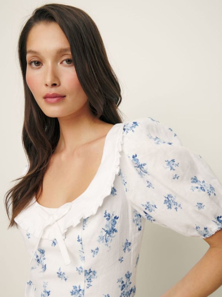 Reformation Greta Linen Top Clearance