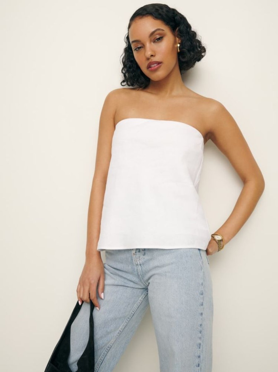 Reformation Mollie Linen Top Hot