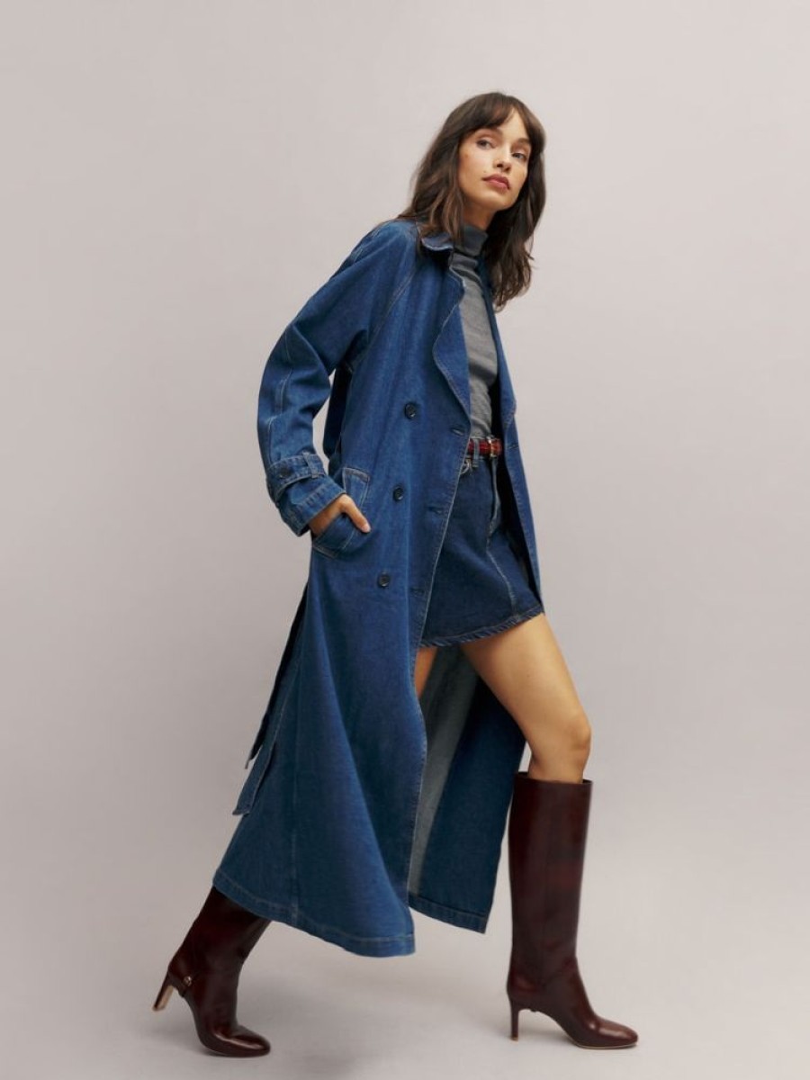 Reformation Hayes Denim Trench Coat Hot