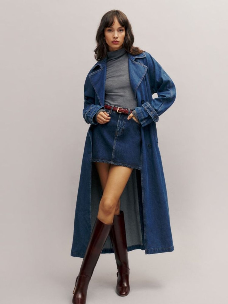 Reformation Hayes Denim Trench Coat Hot