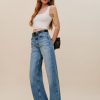 Reformation Cary Cuffed High Rise Slouchy Wide Leg Jeans Hot