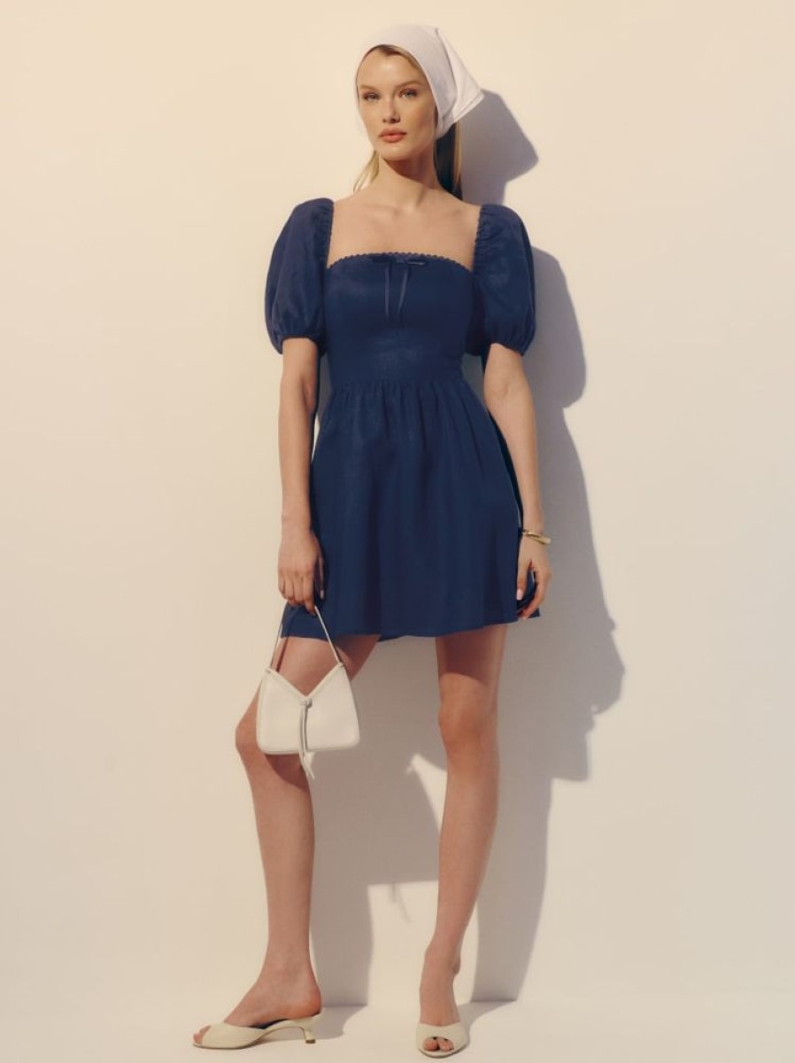 Reformation Malvina Linen Dress Clearance