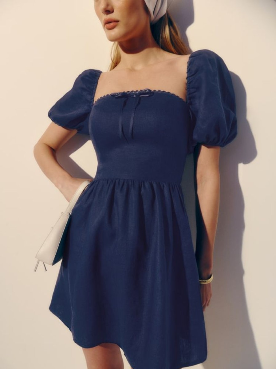 Reformation Malvina Linen Dress Clearance