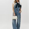 Reformation River Relaxed Denim Overalls New