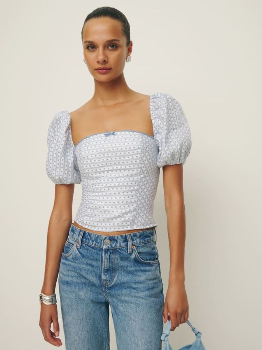 Reformation Marella Linen Top Clearance