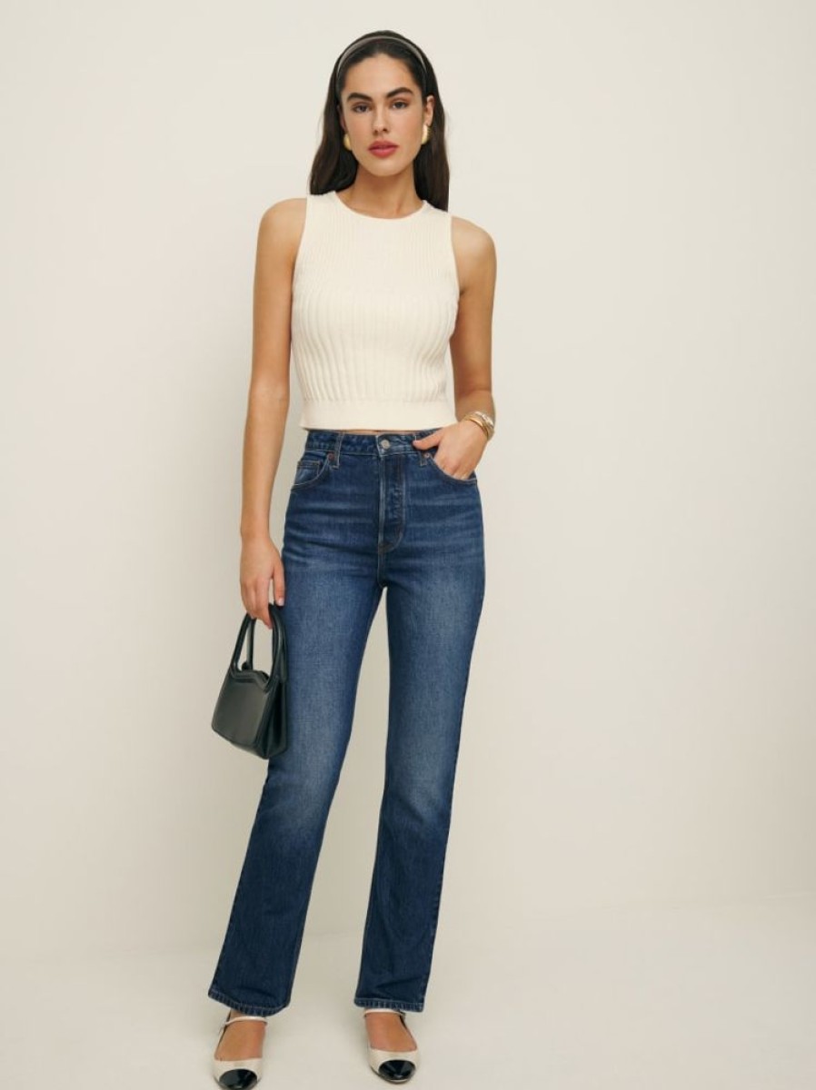 Reformation Cynthia Stretch High Rise Straight Jeans Best