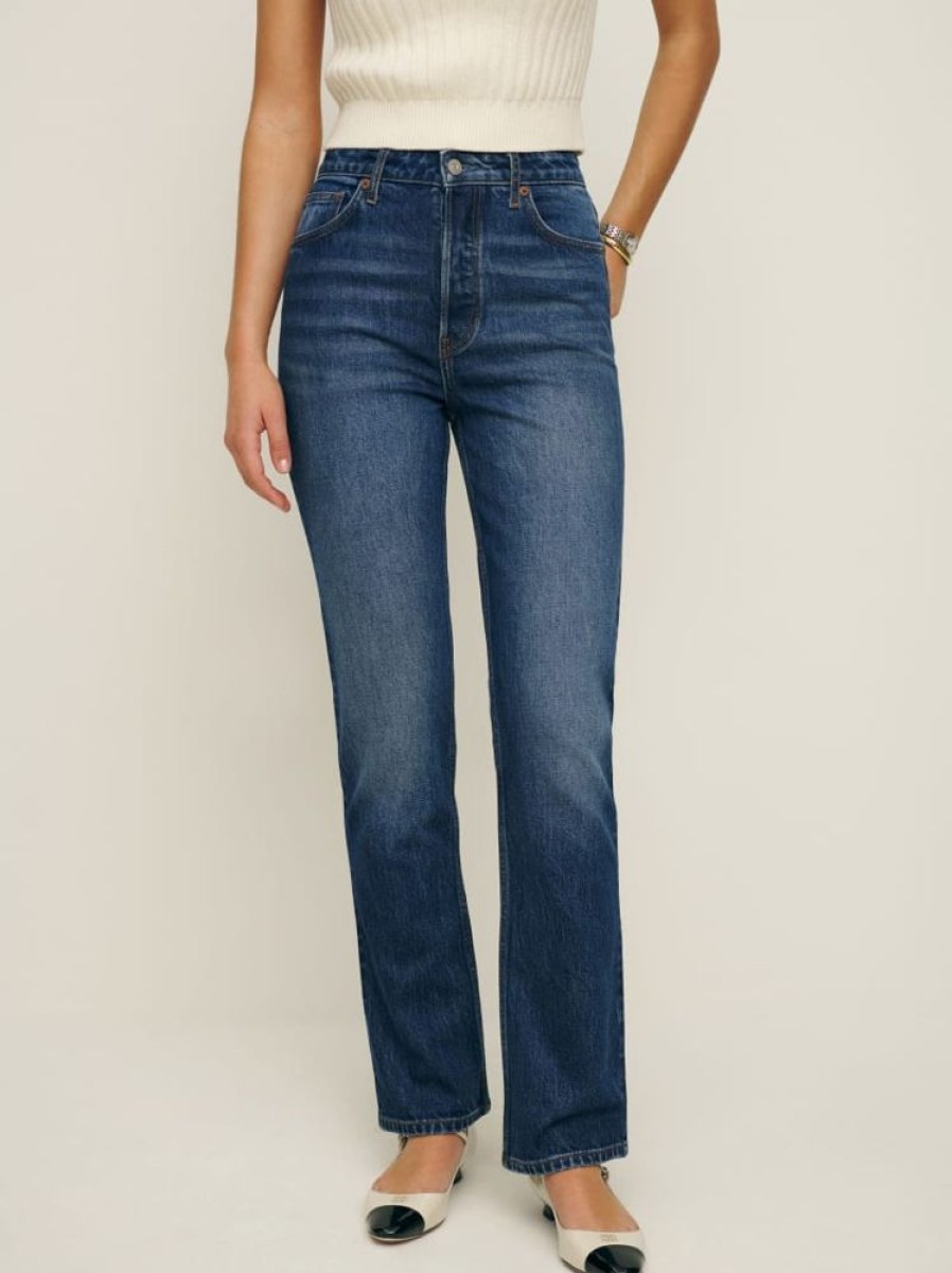 Reformation Cynthia Stretch High Rise Straight Jeans Best