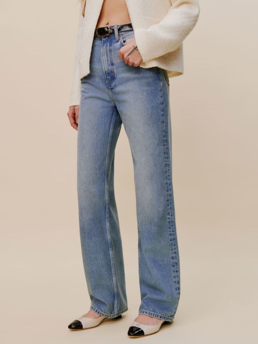 Reformation Cary High Rise Slouchy Straight Leg Jeans Clearance