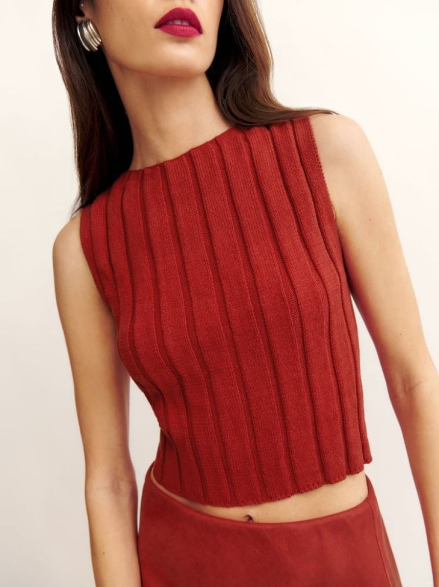 Reformation Callie Cotton Ribbed Sweater Tank Wholesale