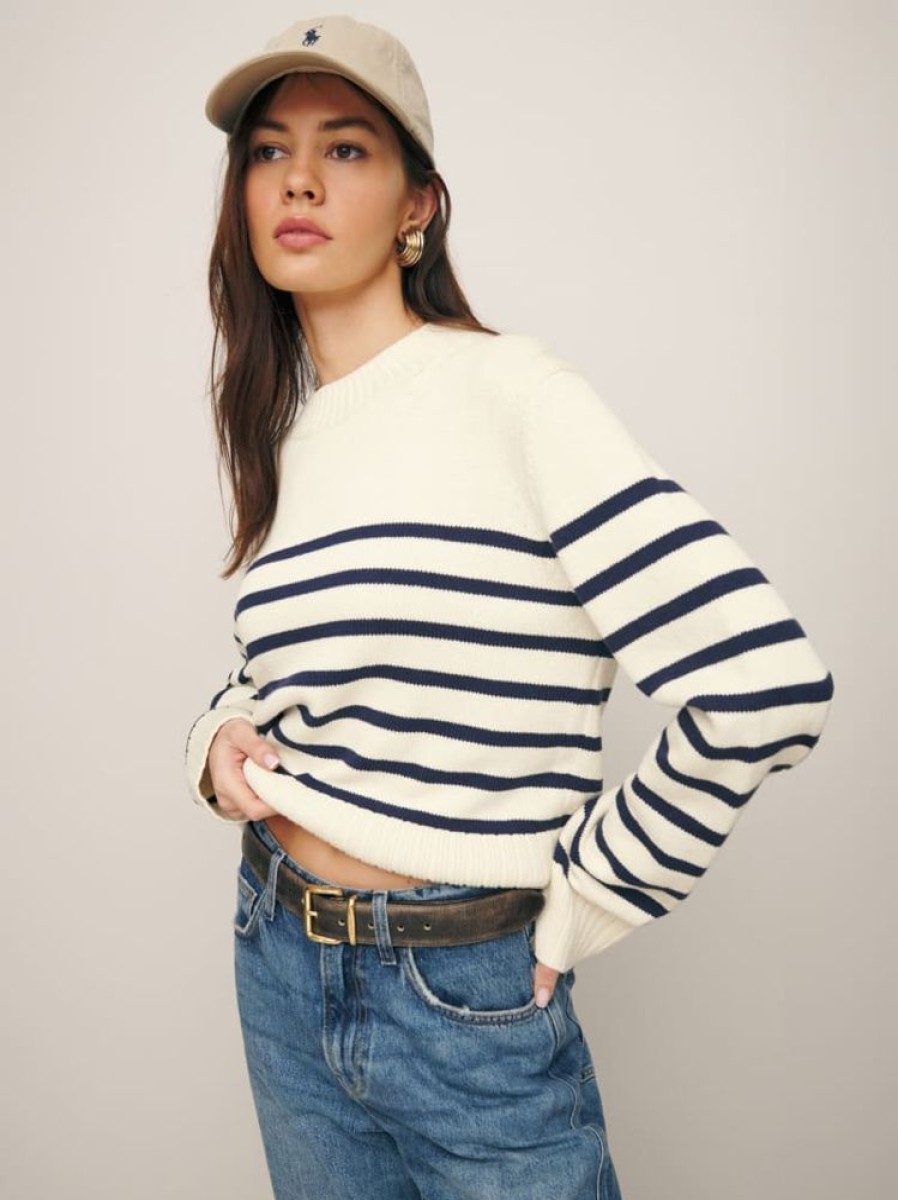 Reformation Anna Cotton Crewneck Sweater New