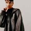 Reformation Veda Marco Leather Oversized Bomber Wholesale