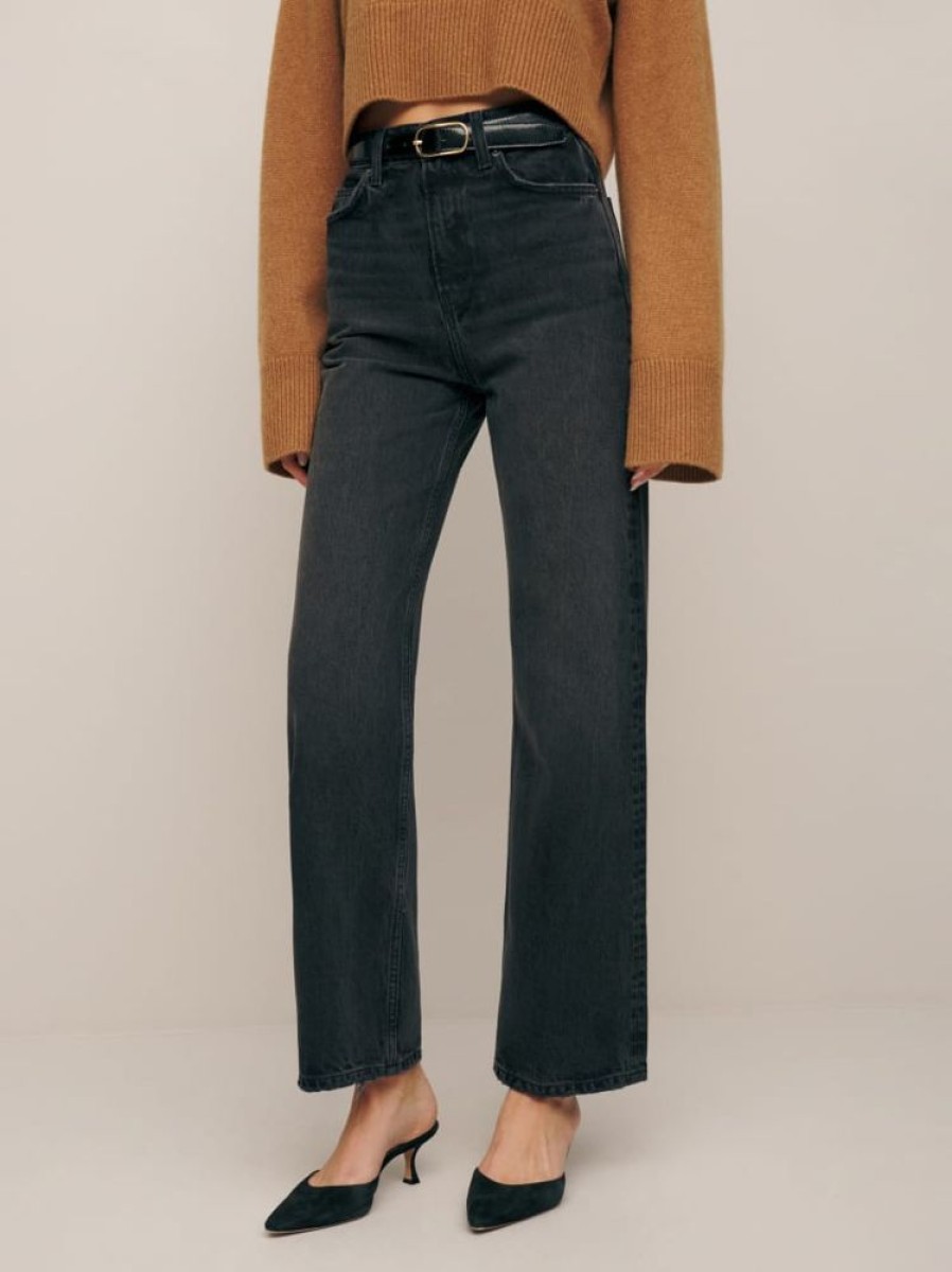 Reformation Wilder High Rise Wide Leg Cropped Jeans Best