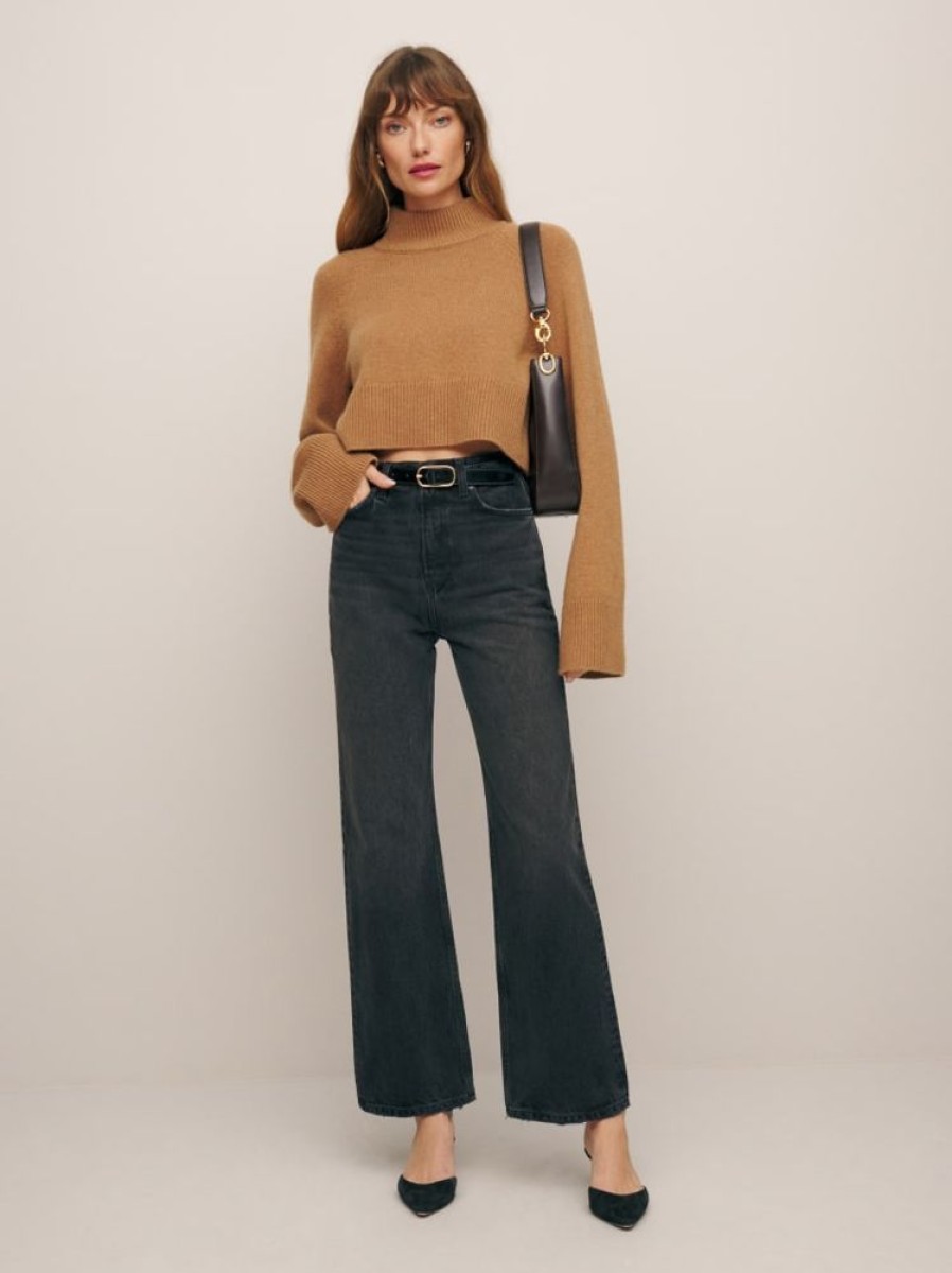 Reformation Wilder High Rise Wide Leg Cropped Jeans Best