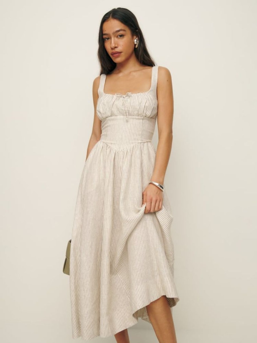 Reformation Balia Linen Dress Clearance