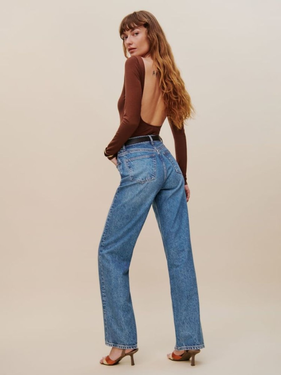 Reformation Cary High Rise Slouchy Straight Leg Jeans Wholesale