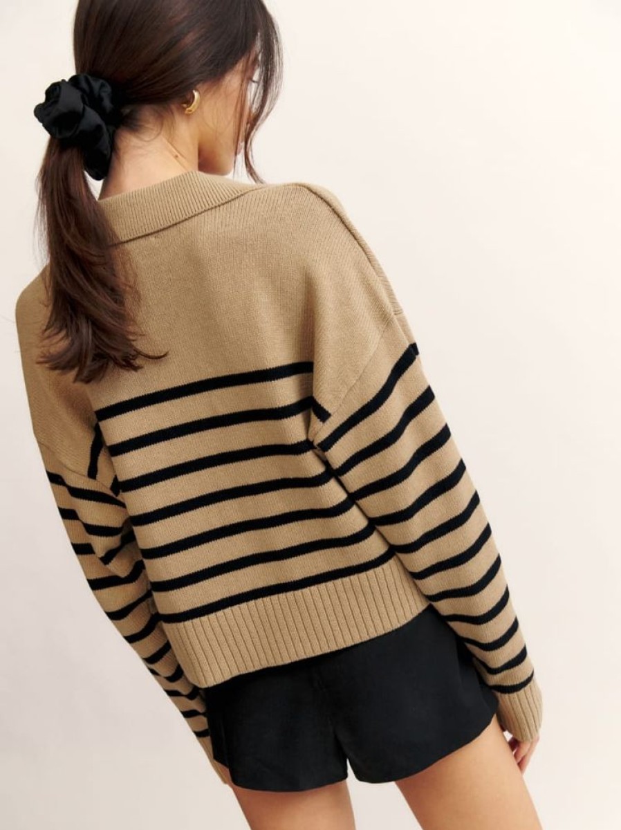 Reformation Francesco Cotton Polo Sweater Wholesale