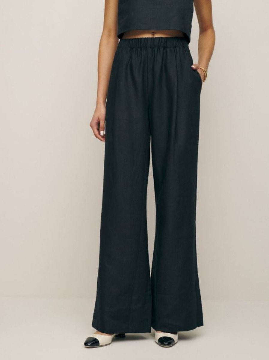 Reformation Fernando Wide Leg Linen Pant New