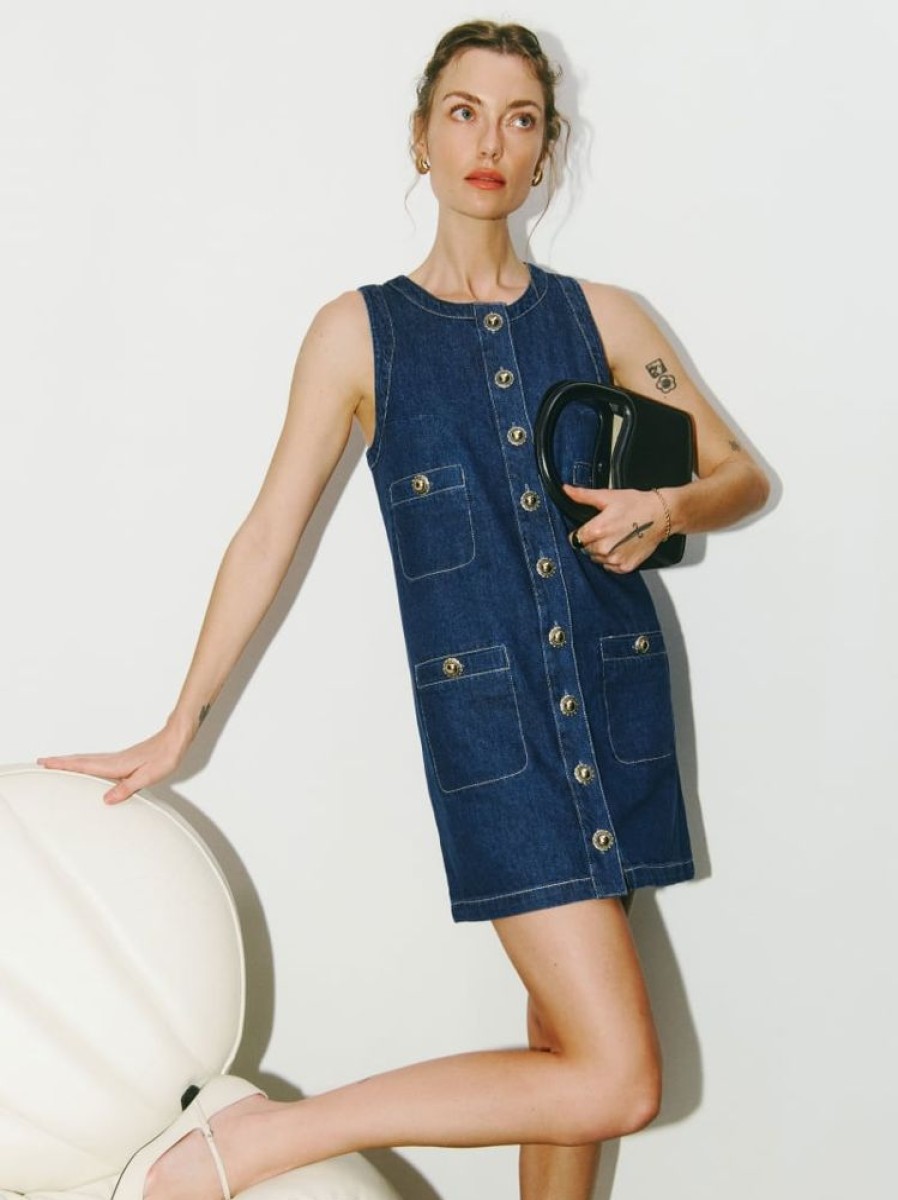 Reformation Tropez Denim Mini Dress Clearance