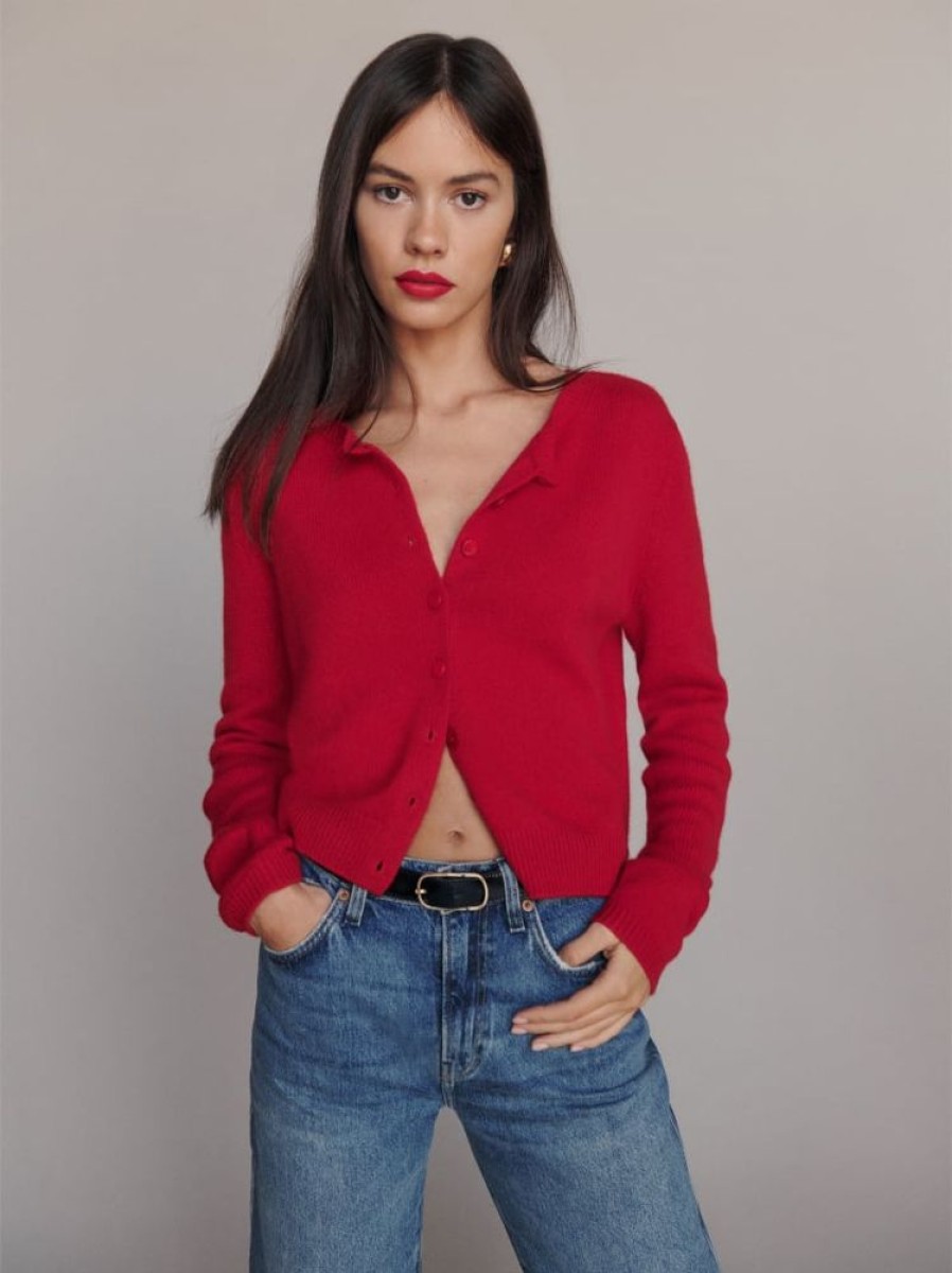 Reformation Clara Cashmere Crew Cardigan Online