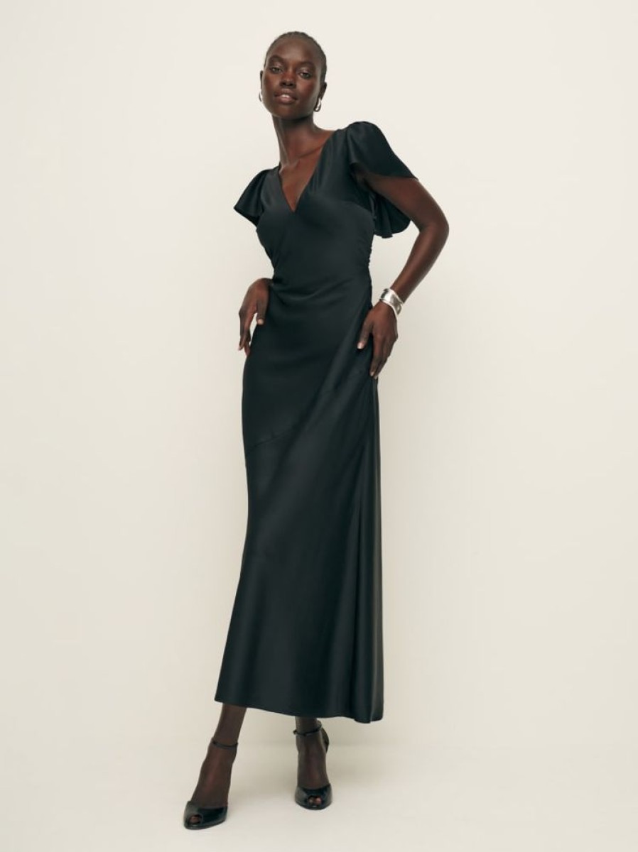 Reformation Vida Satin Dress Clearance