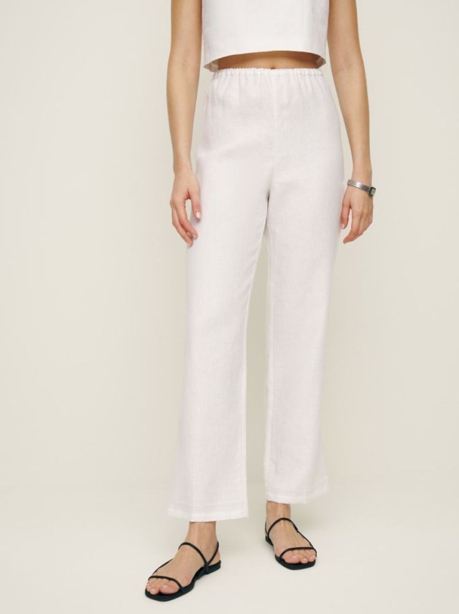 Reformation Remi Cropped Linen Pant New