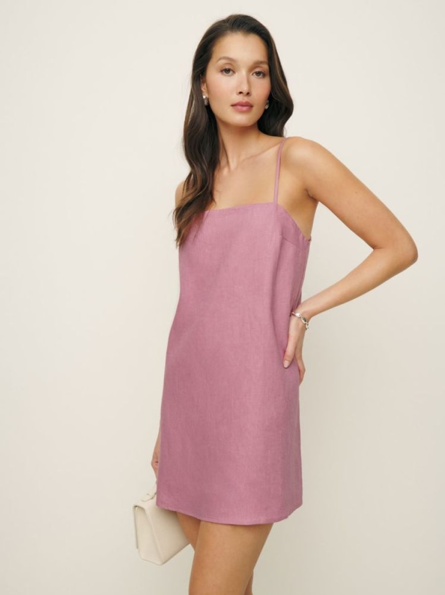 Reformation Aubree Linen Dress Hot