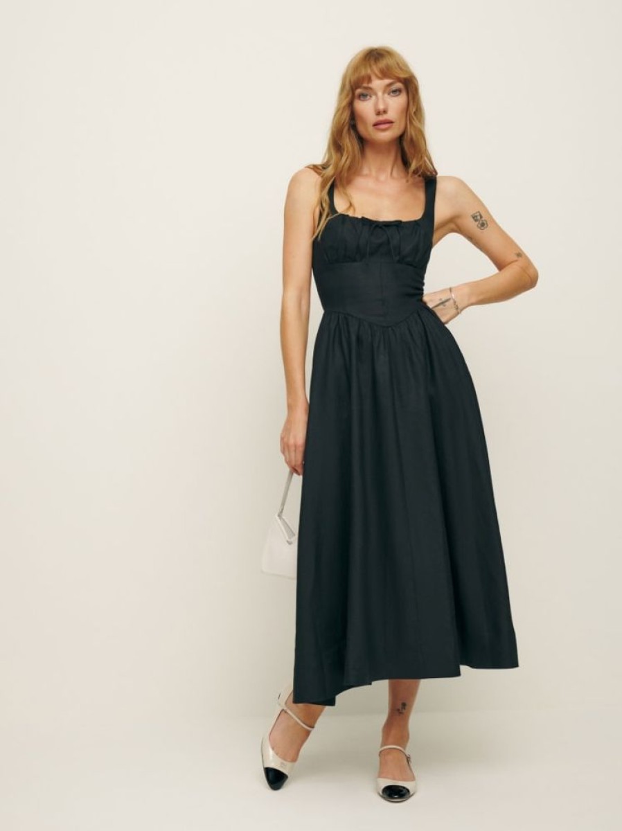 Reformation Balia Linen Dress Hot