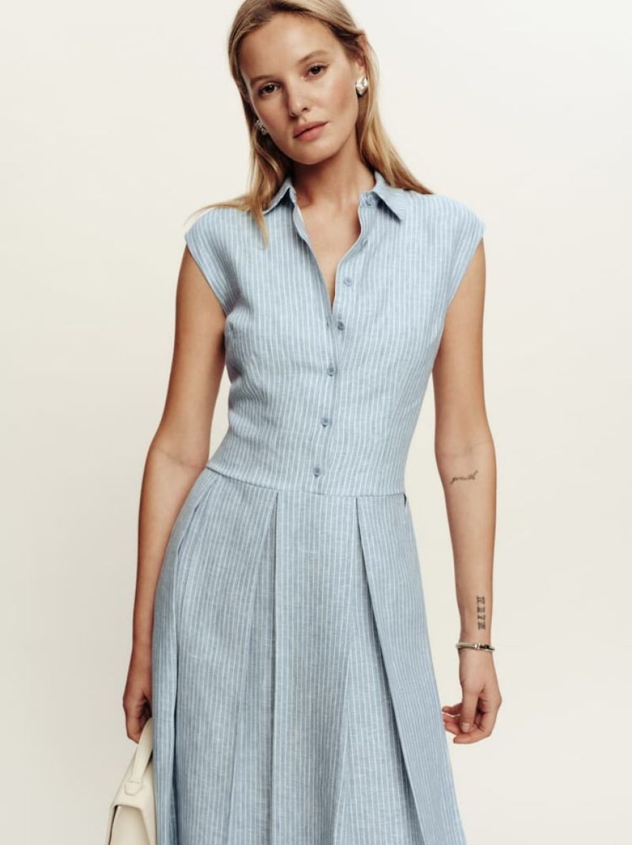 Reformation Prim Linen Dress Wholesale