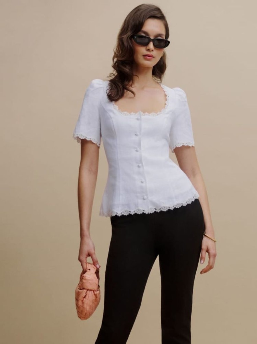 Reformation Anabella Linen Top Wholesale