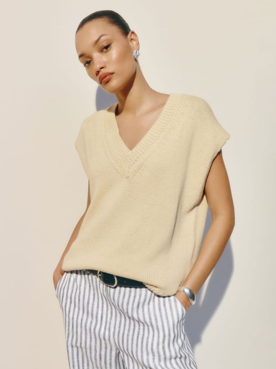 Reformation Marnie Oversized Cotton Sweater Vest Online