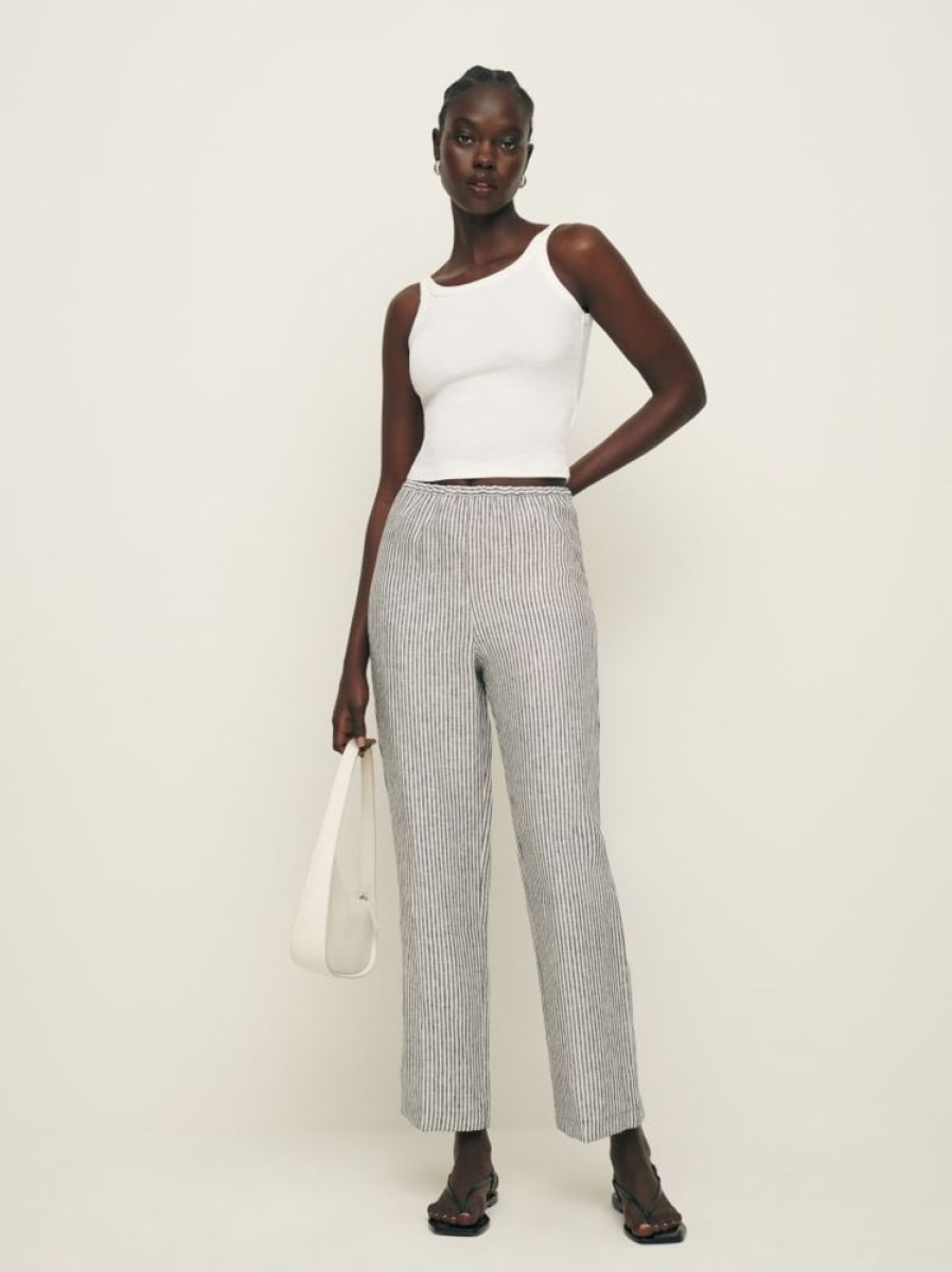 Reformation Remi Cropped Linen Pant Hot