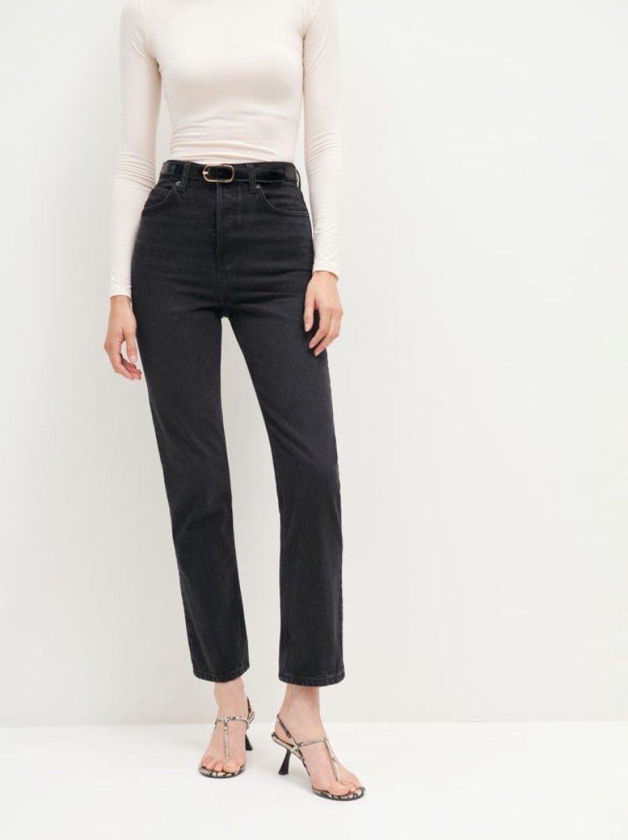 Reformation Cynthia High Rise Straight Jeans Hot