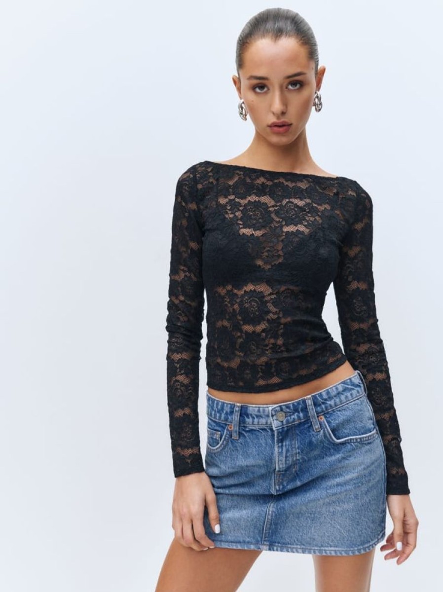 Reformation Adriano Lace Knit Top Hot