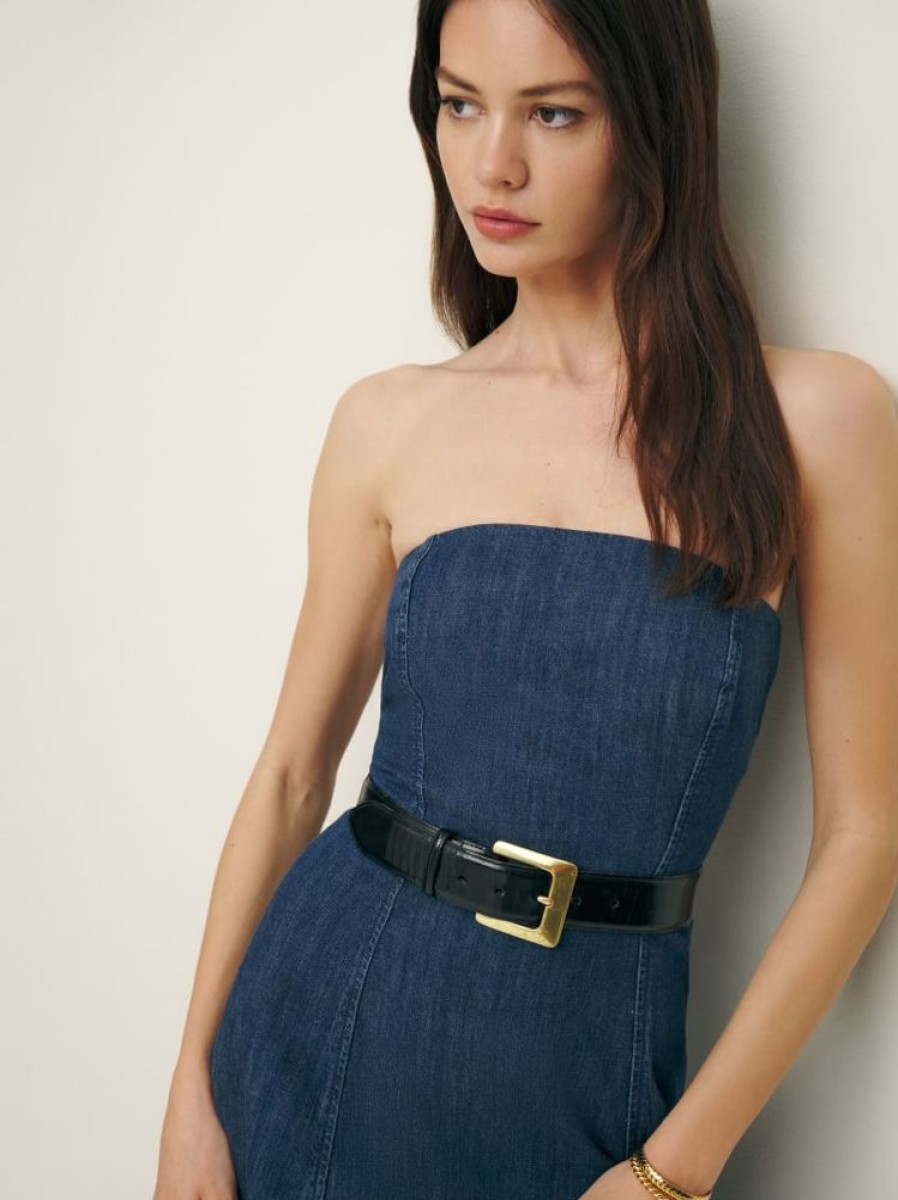 Reformation Zoie Denim Midi Dress Clearance