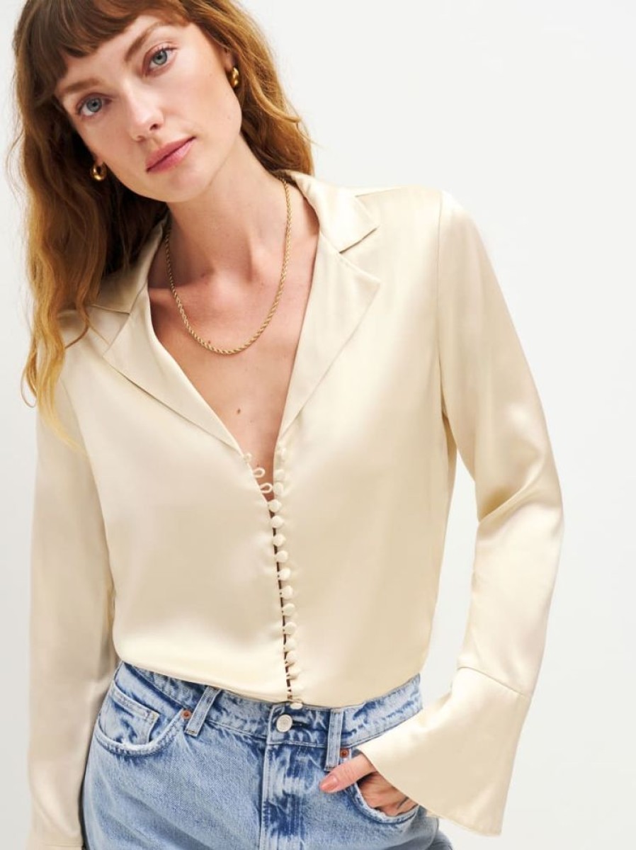 Reformation Jeremiah Silk Top Best