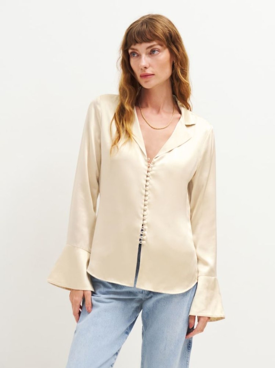 Reformation Jeremiah Silk Top Best