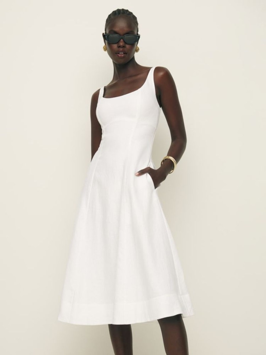 Reformation Magnolia Linen Dress Hot