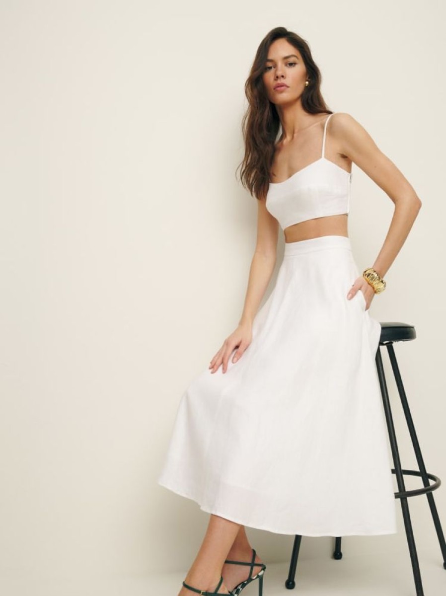 Reformation Maia Linen Skirt Hot