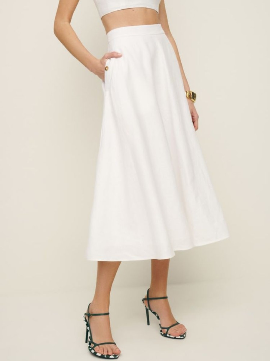 Reformation Maia Linen Skirt Hot