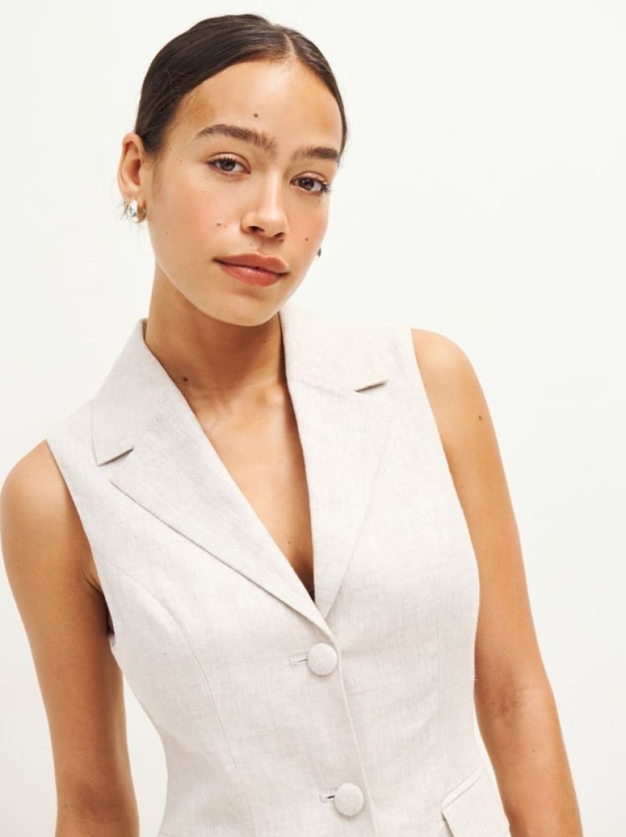 Reformation Billie Linen Vest Clearance