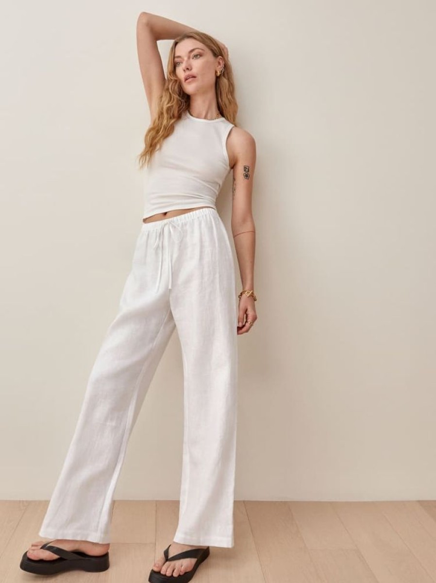 Reformation Petites Olina Linen Pant New