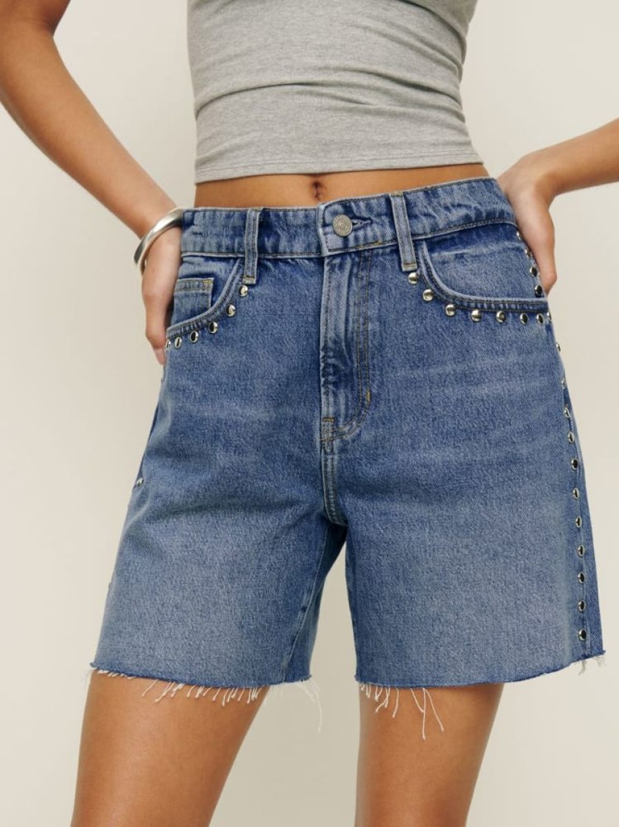 Reformation Raye Mid Rise Relaxed Jean Shorts Wholesale